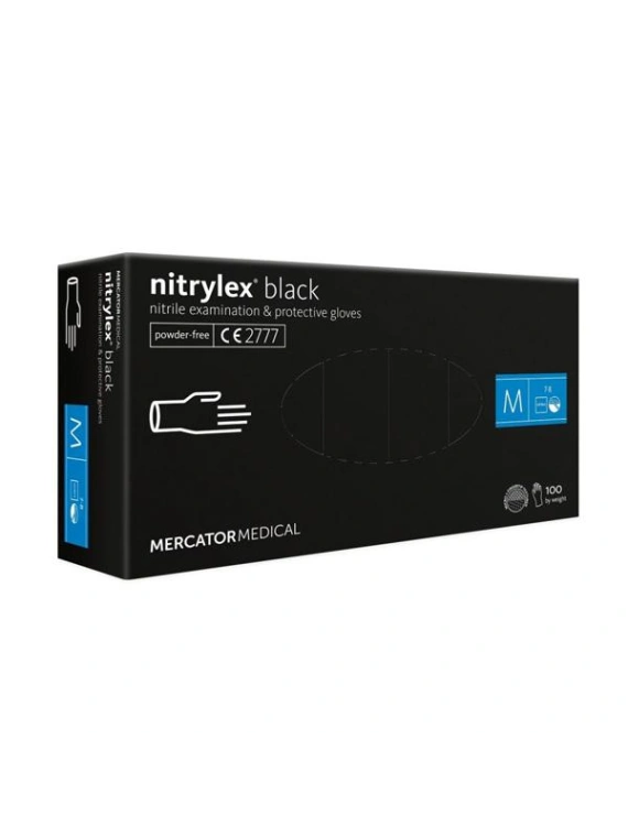 Nitrylex® rękawiczki nitrylowe M, czarne