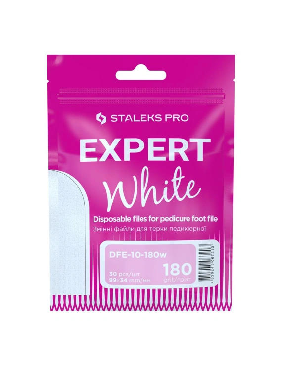 Pilniki Expert 10 do pedicure 180 (30 szt.) białe