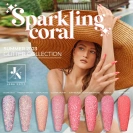 Sparkling coral glitters set